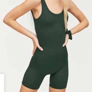 Girlfriend Collective Bike Unitard in Moss